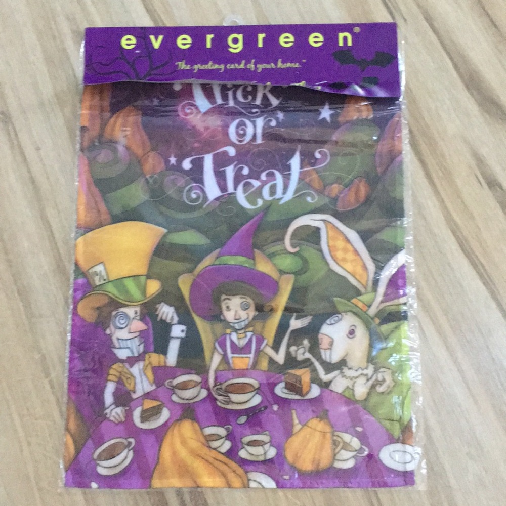 Trick or Treat Haunted Tea Party Garden Flag